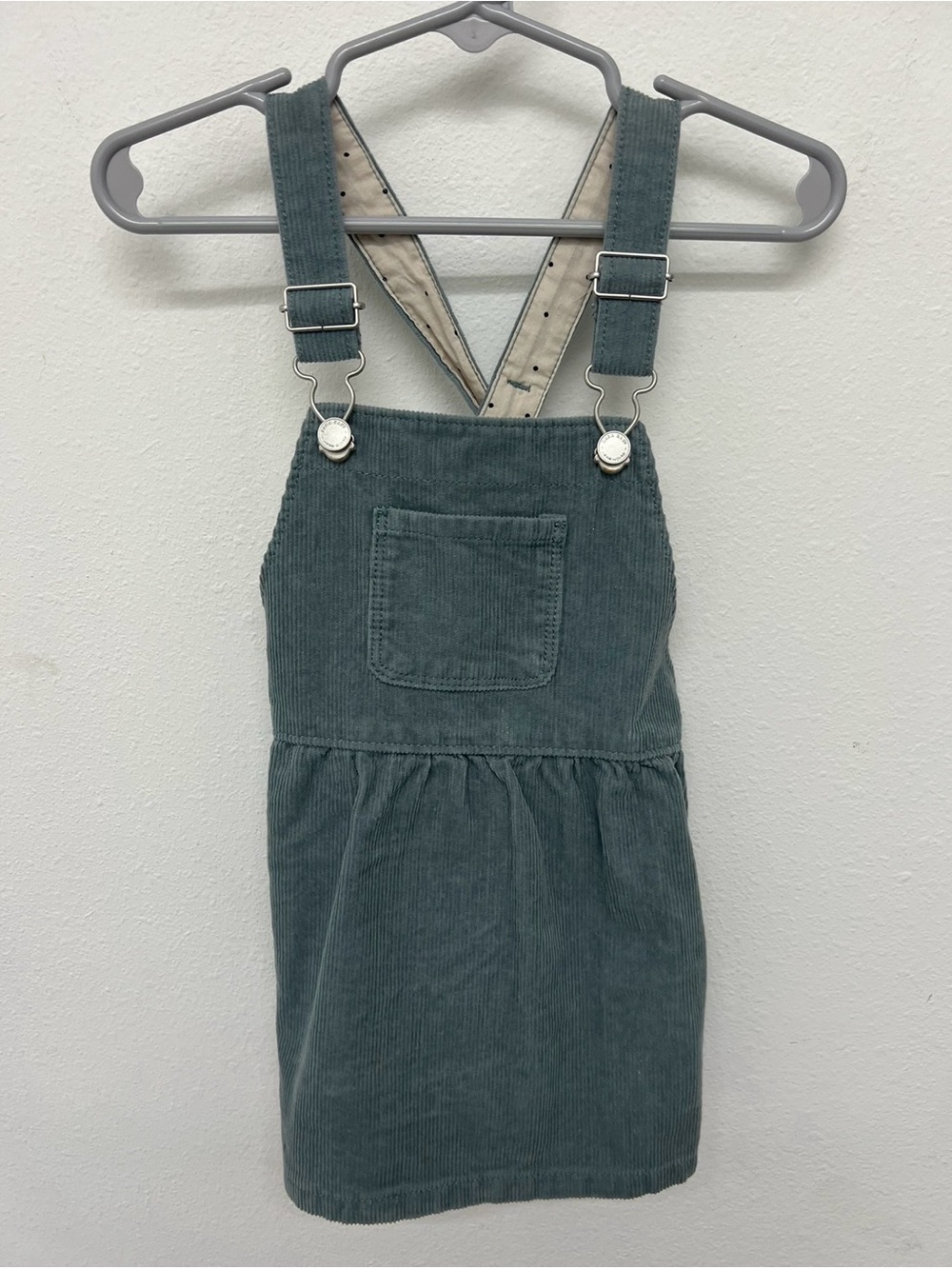 Zara Jumper Overall Dress Blue Corduroy Dress 18/24m